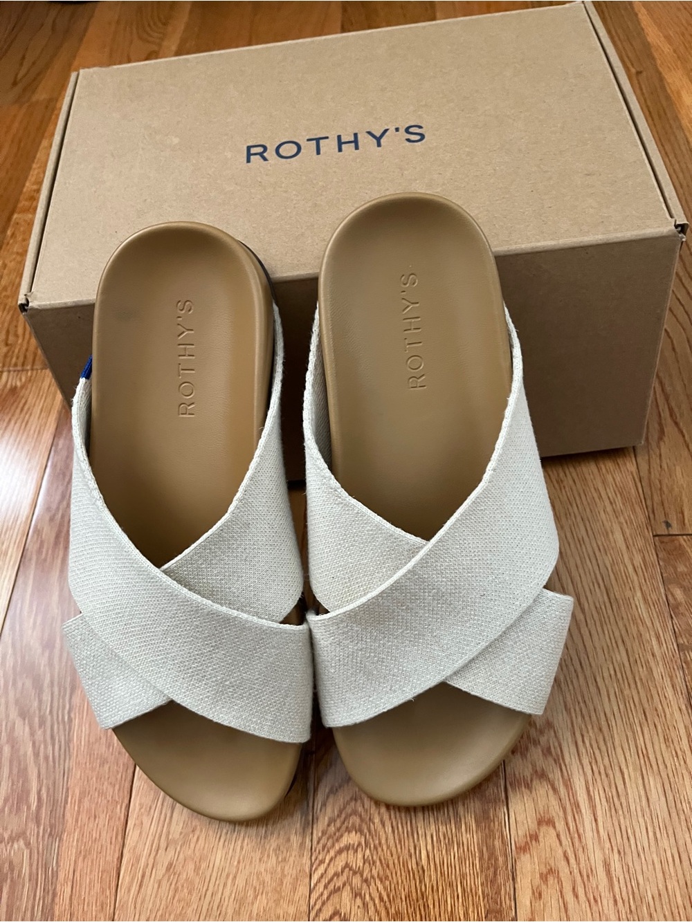 Rothy's Cream Crisscross Slip-On Mules